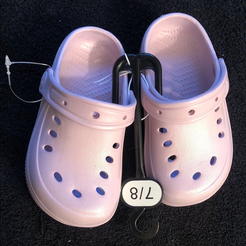 Kids Pink Slip-On Clog Sandals with Heel Strap